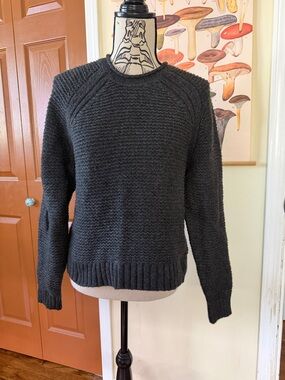 Prana Dark Charcoal Textured Crew Neck Sweater